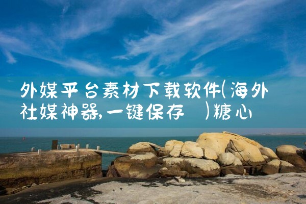 外媒平台素材下载软件|糖心Vlog